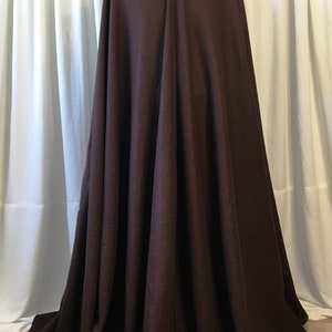 Brown WOOL cloak FULL circle custom length image 9