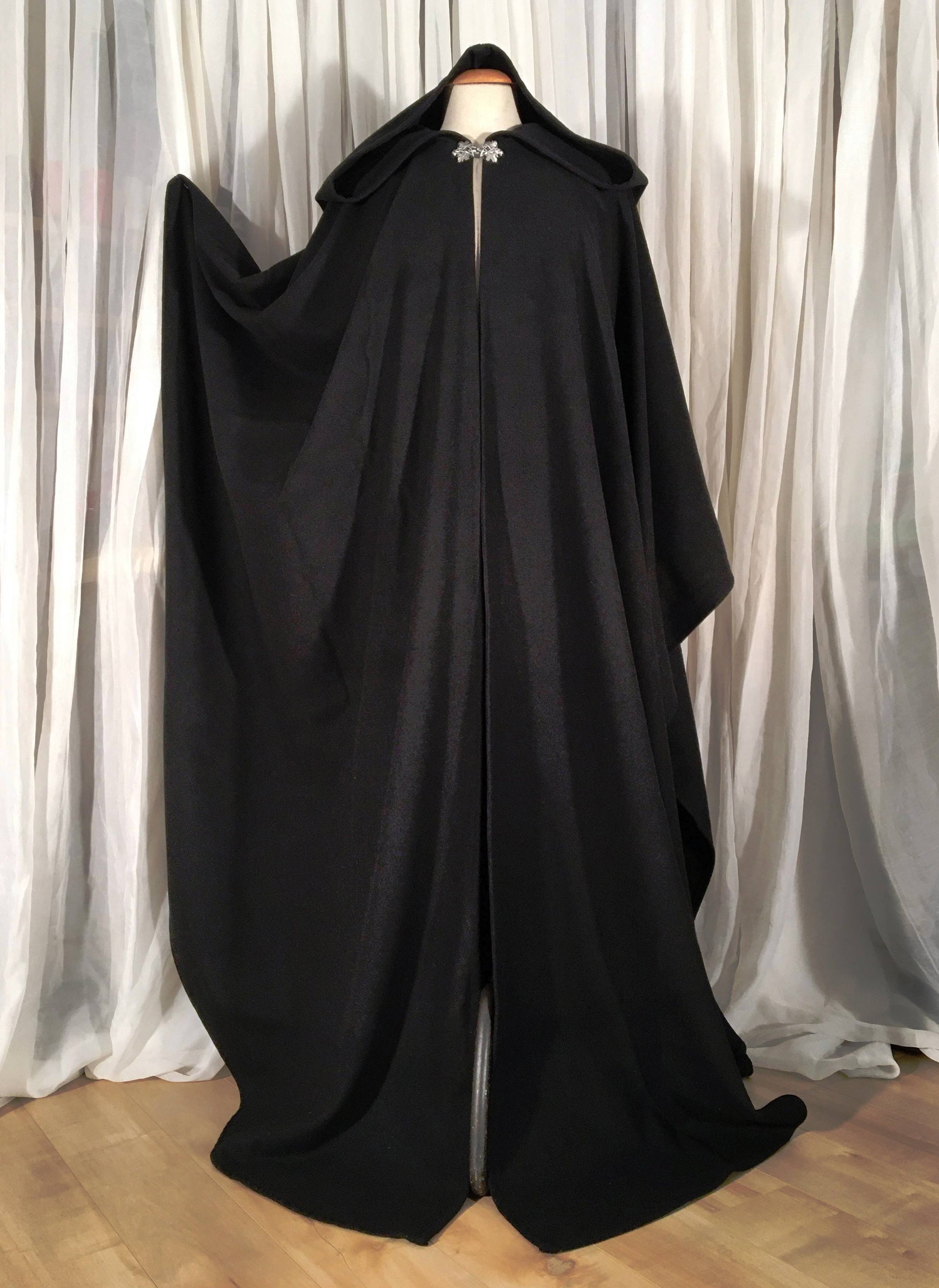Black Wool Cloak Full Oval YOUR LENGTH - Etsy