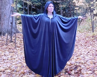 Arwen steel blue velvet cloak - Accessible hands - custom length