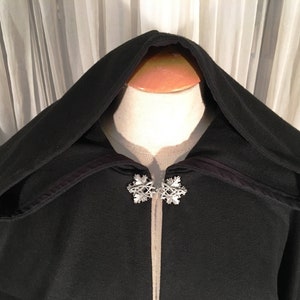 Black WOOL cloak Accessible hands custom length image 6