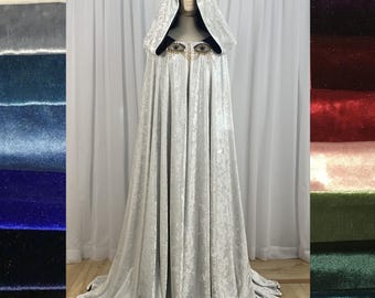 FULLY REVERSIBLE velvet cloak - full circle and pleated hood - Custom Length