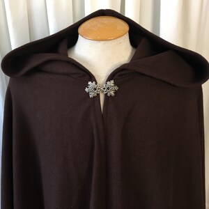 Brown WOOL cloak FULL circle custom length image 8