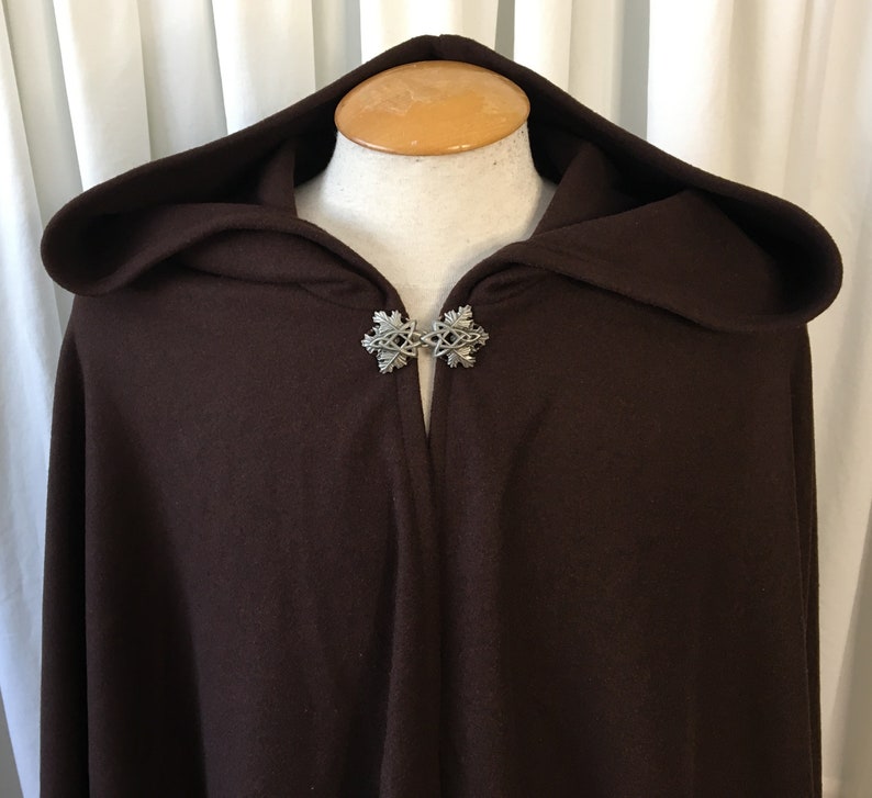 Brown WOOL cloak FULL circle custom length image 8