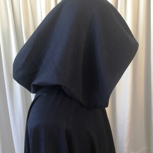 Navy fine WOOL cloak FULL circle custom length image 7