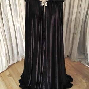 FULL CIRCLE Black velvet cloak Your Length image 7