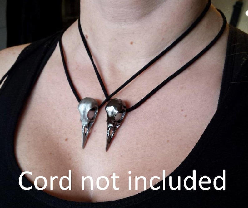 WHOLESALE Metal bird skull pendant or button silver brass wholesale price image 2