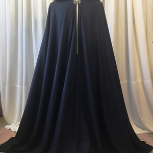 Navy fine WOOL cloak FULL circle custom length image 6