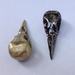 WHOLESALE Metal bird skull pendant or button silver brass wholesale price image 8