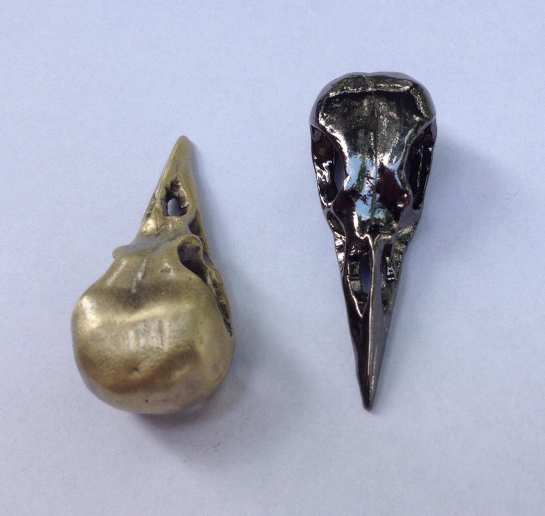 WHOLESALE Metal bird skull pendant or button silver brass wholesale price image 8