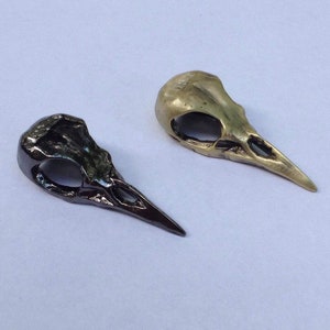 WHOLESALE Metal bird skull pendant or button silver brass wholesale price image 5