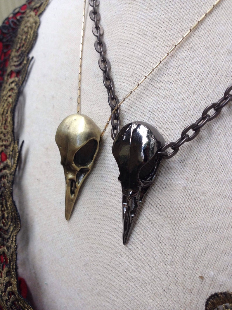 WHOLESALE Metal bird skull pendant or button silver brass wholesale price image 4