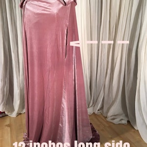 FULL CIRCLE Dusty pink velvet cloak Custom Length image 6