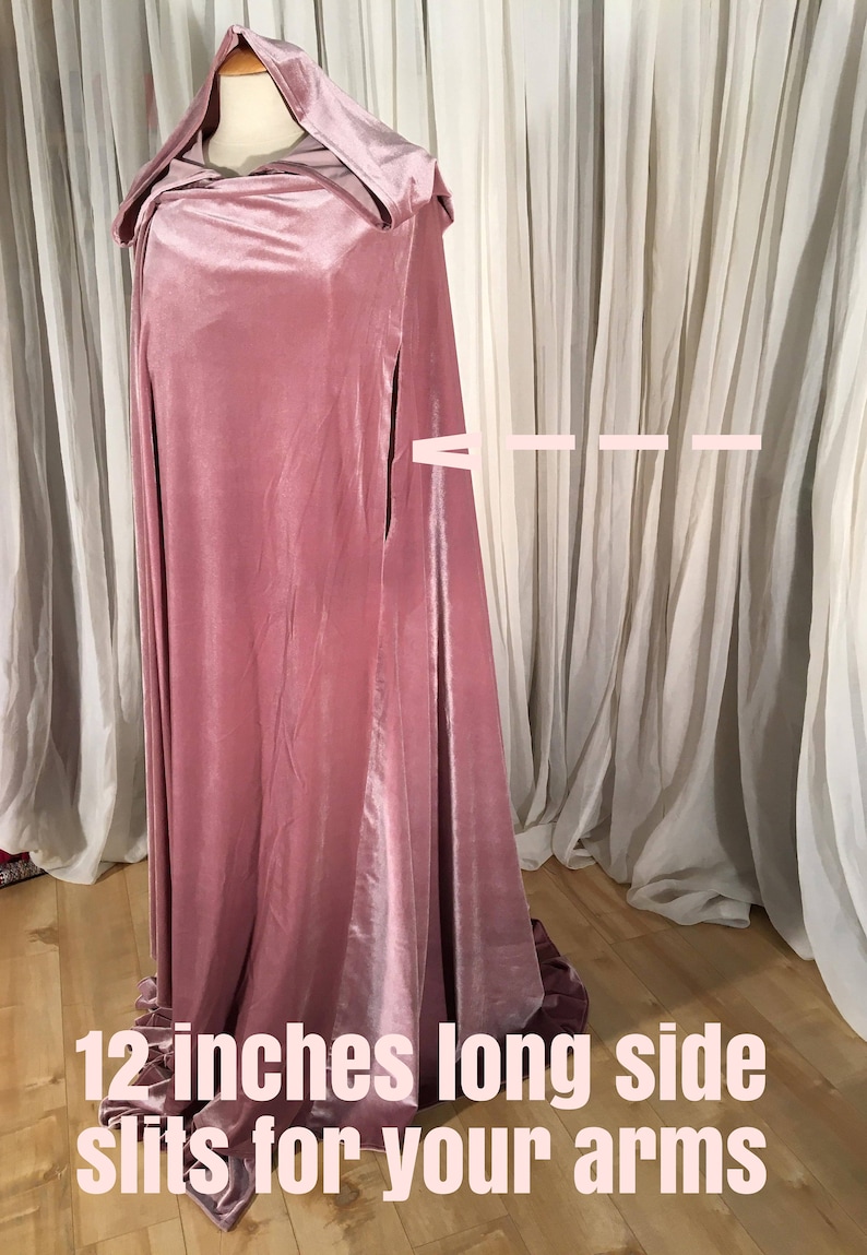 FULL CIRCLE Dusty pink velvet cloak Custom Length image 6