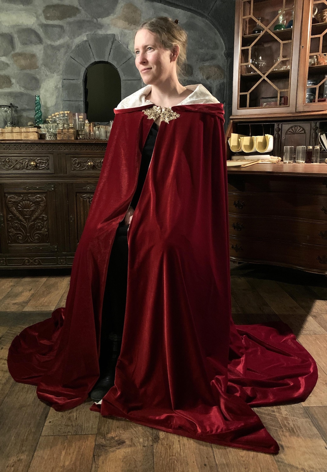 Red Velvet Cape Lady Morgana - Custom Length - Etsy