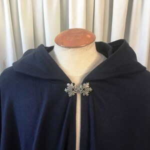 Navy fine WOOL cloak FULL circle custom length image 8