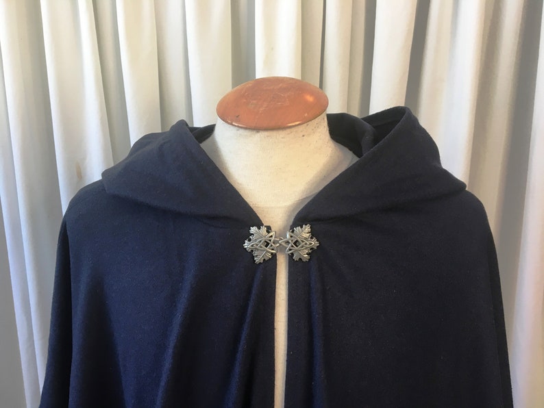 Navy fine WOOL cloak FULL circle custom length image 8