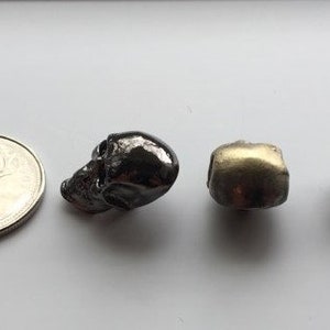 Skull button silver pale brass black gunmetal per unit image 4