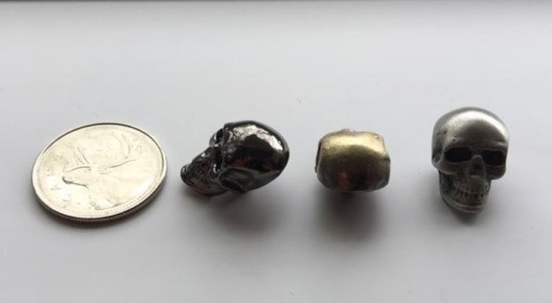 Skull button silver pale brass black gunmetal per unit image 4