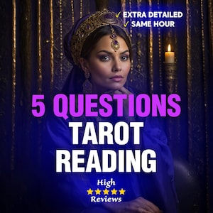 SAME HOUR | 5 Question Tarot Reading, Tarot Cards Reading, Same Hour Tarot Reading, Psychic Tarot Reading, 5 Question Psychic Tarot Reading