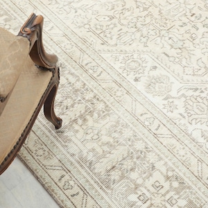 10x13 Vintage Oushak Rug: Hand-Knotted Wool & Cotton Turkish Rug