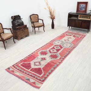3x11 Turkish Red Runner, Herki Runner, 3x11 Vintage Runner, 3x11 Oushak Runner, Corridor Rug, Long Home Decor, Antique Runner, Handwoven Rug