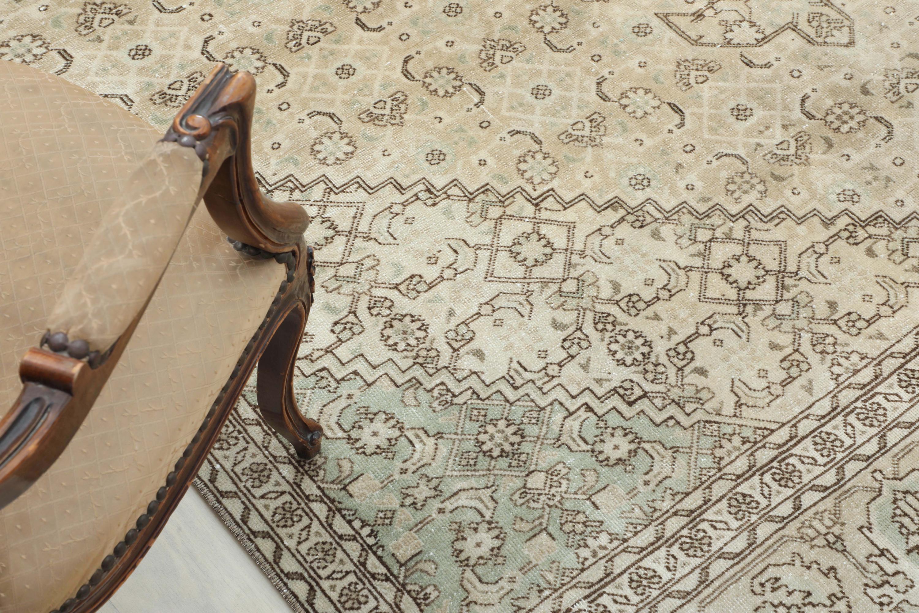 6x11 Vintage Oushak Rug: Distressed Floral Turkish Rug - Etsy