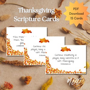 15 versets de la Bible pour Thanksgiving Cartes bibliques pour Thanksgiving Téléchargement numérique Fête de Thanksgiving Téléchargement instantané