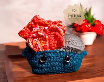 CROCHET PATTERN - Emotional Support Dumpster Fire, Cute Dumpsterfire Amigurumi Plushie