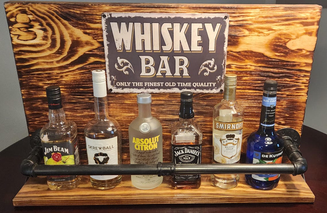 Rustic Whiskey Rack - Etsy
