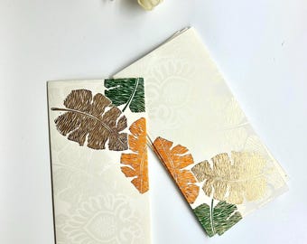 Festive Gift Card Envelope: Handmade Gold Leaf Design (Pack of 10)