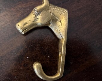 Rustic Horse Wall Hook: Antique Gold Farmhouse Decor
