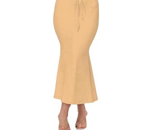 Peach Shapewear Skirt: Cotton Blend Slimming Underskirt