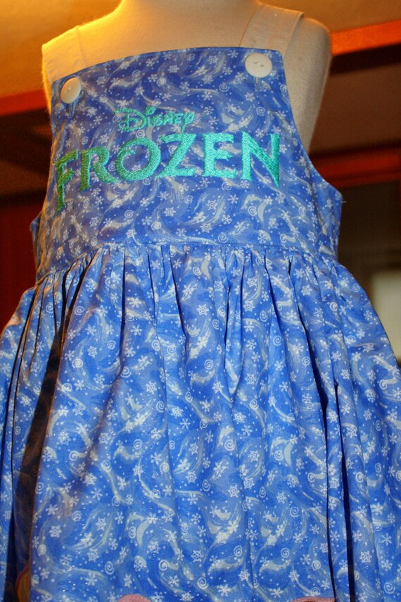 Items similar to Disney Frozen Jumper Style Appliqued Dress Custom size