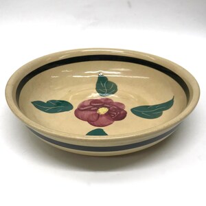 Watt Pottery U.S.A., Oven Ware, 11 Serving Bowl, Rio Rose pattern c. 1950's image 2