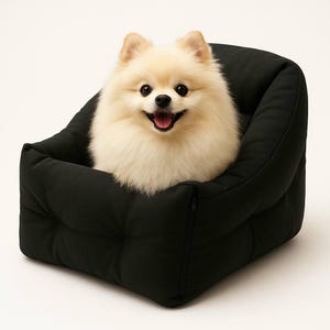 Handmade Dog Car Seat: Eco-Leather Travel Bed for Small Dogs