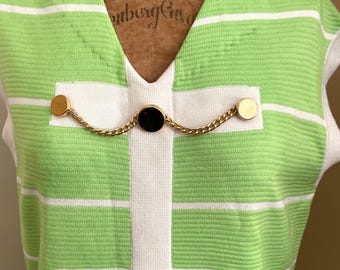 1960’s Lime Green & White GoGo dress, 70’s party dress, 1960’s mod dress, Halloween costume, 70’s party,
