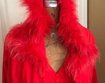 1970’s Red Hot Maxi dress, 70’s party dress, 70’s Red long dress with Jacket,  1960’s maxi dress, Halloween costume, 70’s party,