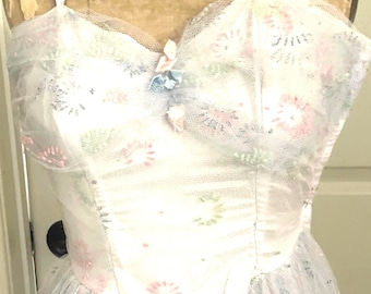 1950’s Baby Blue Tulle Prom Dress * 50’s Cupcake Dress * 50’s formal Dress * 50’s prom dress * Homecoming dress * Vintage Prom Dress