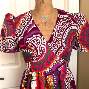 1970’s Paisley Print Maxi dress, 70’s party dress, 1960’s maxi dress, Halloween costume, 70’s party,