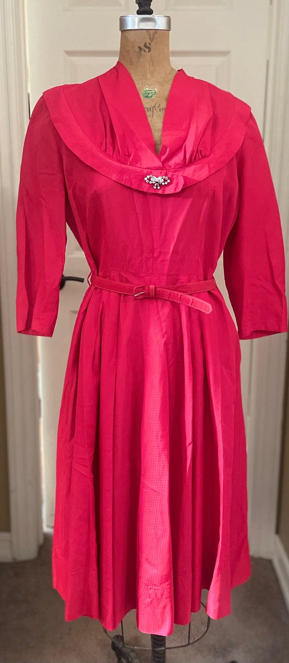 Vintage 1950s Lipstick Red Party Dress!