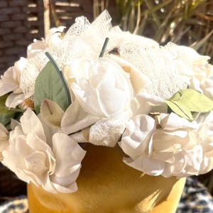 Vintage Blumenhut, Vintage Hut 50er, Vintage Hut, 50er Party Hut, Hochzeitshut, Gartenparty Hut, Frühling Sommer Hut, Cocktail Hut