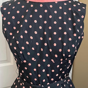 Vintage 1950’s Black with Pink Polka Dots Party Dress! Swing dress, Lindy Hop Dance dress, Rockabilly dress, 50’s Cocktail dress, 50’s Dress