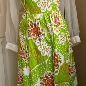 Vintage 1970’s Lime Green Floral Paisley print Bell Bottom jumpsuit * Bellbottoms * Halloween Costume * paisley pitsuit * vintage retro