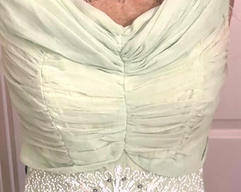 1950’s Sea Foam Green Chiffon Prom dress, f50’s Cocktail Dress, Swing dance dress, Homecoming dress, 50’s prom dress, 1950’s cocktail dress