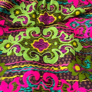 1970’s Neon Print Maxi dress, 70’s party dress, 1960’s maxi dress, Halloween costume, 70’s party,