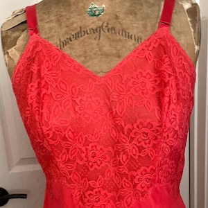 1960’s Red Hot Slip, Vintage Lingerie. Vintage Slips, 50’s-60’s Slip  Pinup Lingerie, Slip / Dress