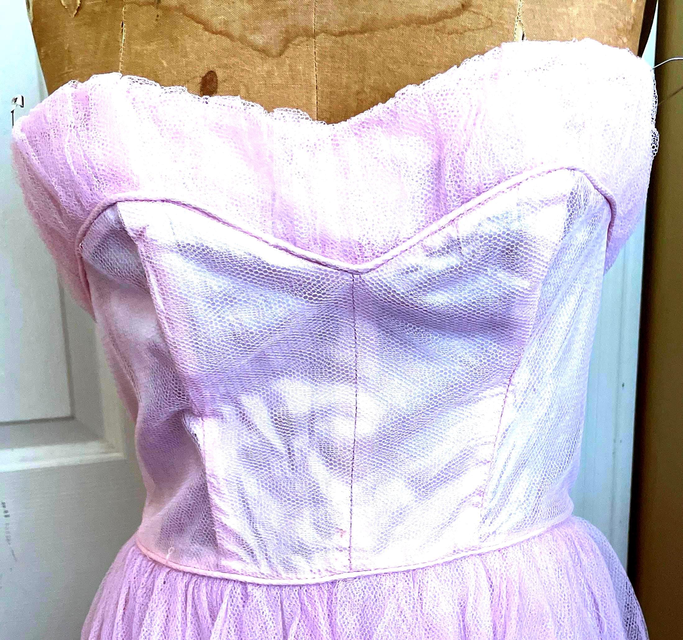 1950’s Light Pink Tulle Prom Dress * 50’s Cupcake Dress * 50’s formal Dress * 50’s tulle prom dress * Vintage Prom Dress * Homecoming Dress