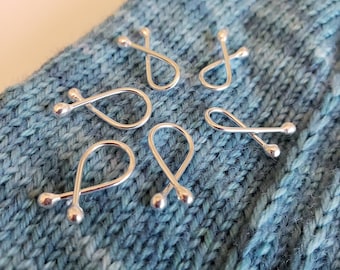 Most Popular Set - Sterling Silver Stitch Markers for Knitting and Crochet