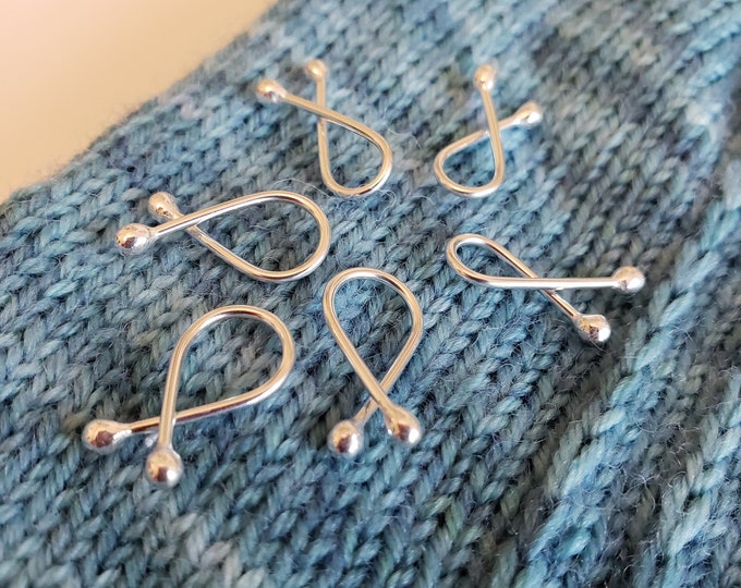 Sterling Silver Knitting Stitch Marker Elegant Swirls Etsy