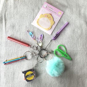 Knitting Crochet Charm, Portable Crafting Tool Kit, Scissors, Hooks, Pen, Tape